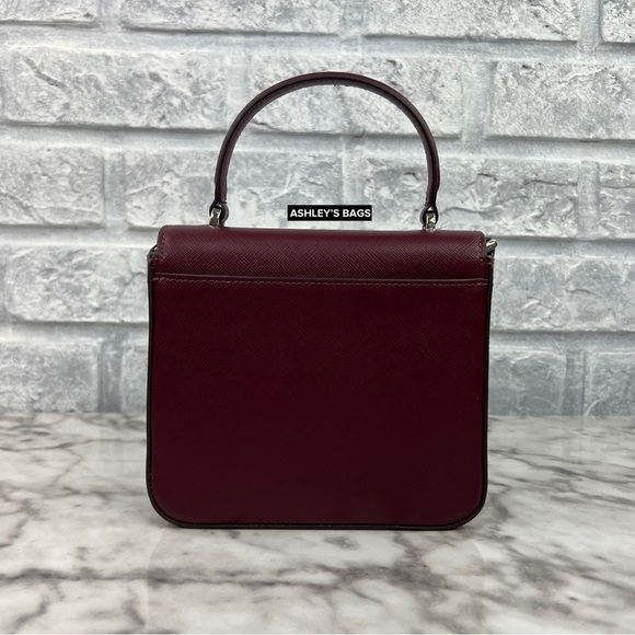 Kate Spade Staci Square Crossbody Handbag In Deep Berry - Picture 6 of 14
